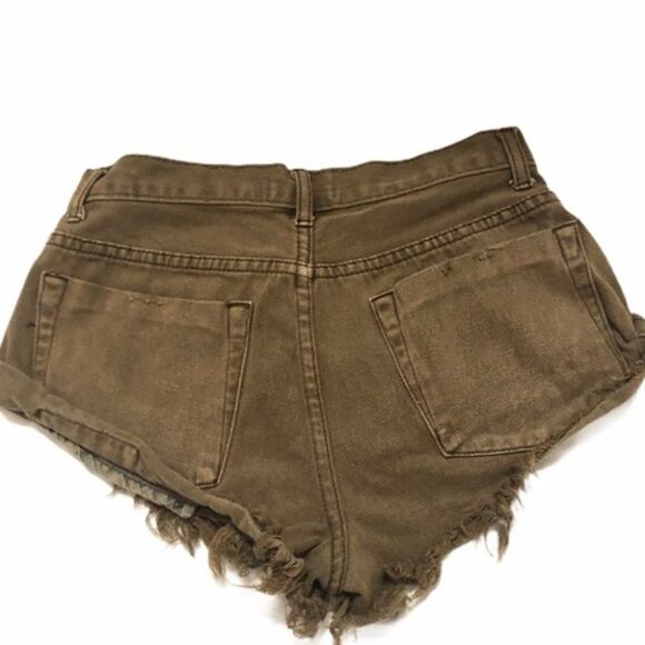 Mustard Seed Distressed High Rise Button Fly Short - Picture 3 of 12